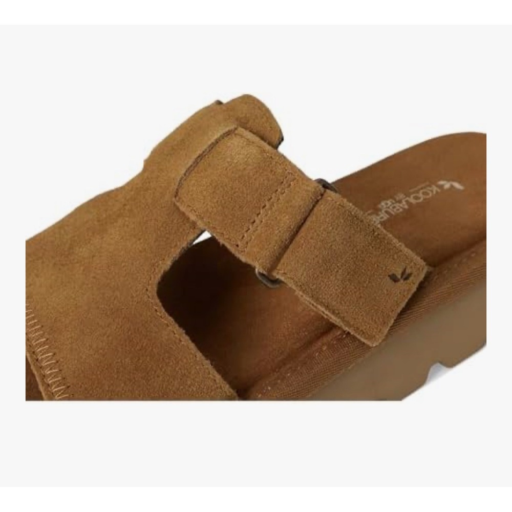Koolaburra Tan Suede Platform Slide Sandals - Picture 11 of 13